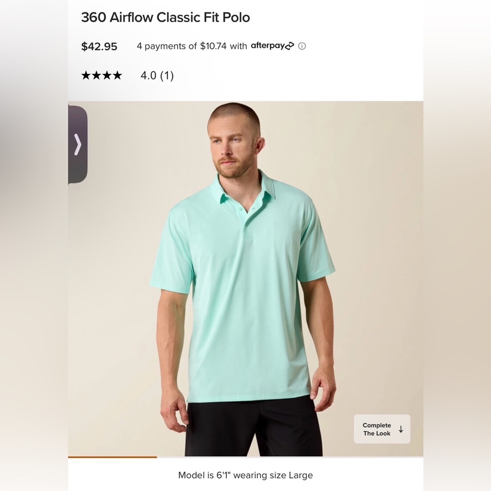 Ariat Men’s 360 Airflow Classic Fit Polo - Large